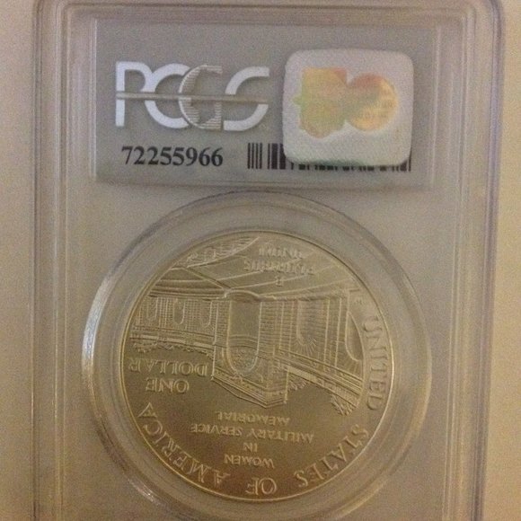 PCGS 1994-W Graded MS70 Women in Military Silver $1 Signed by Jessica Lynch - Picture 2 of 5